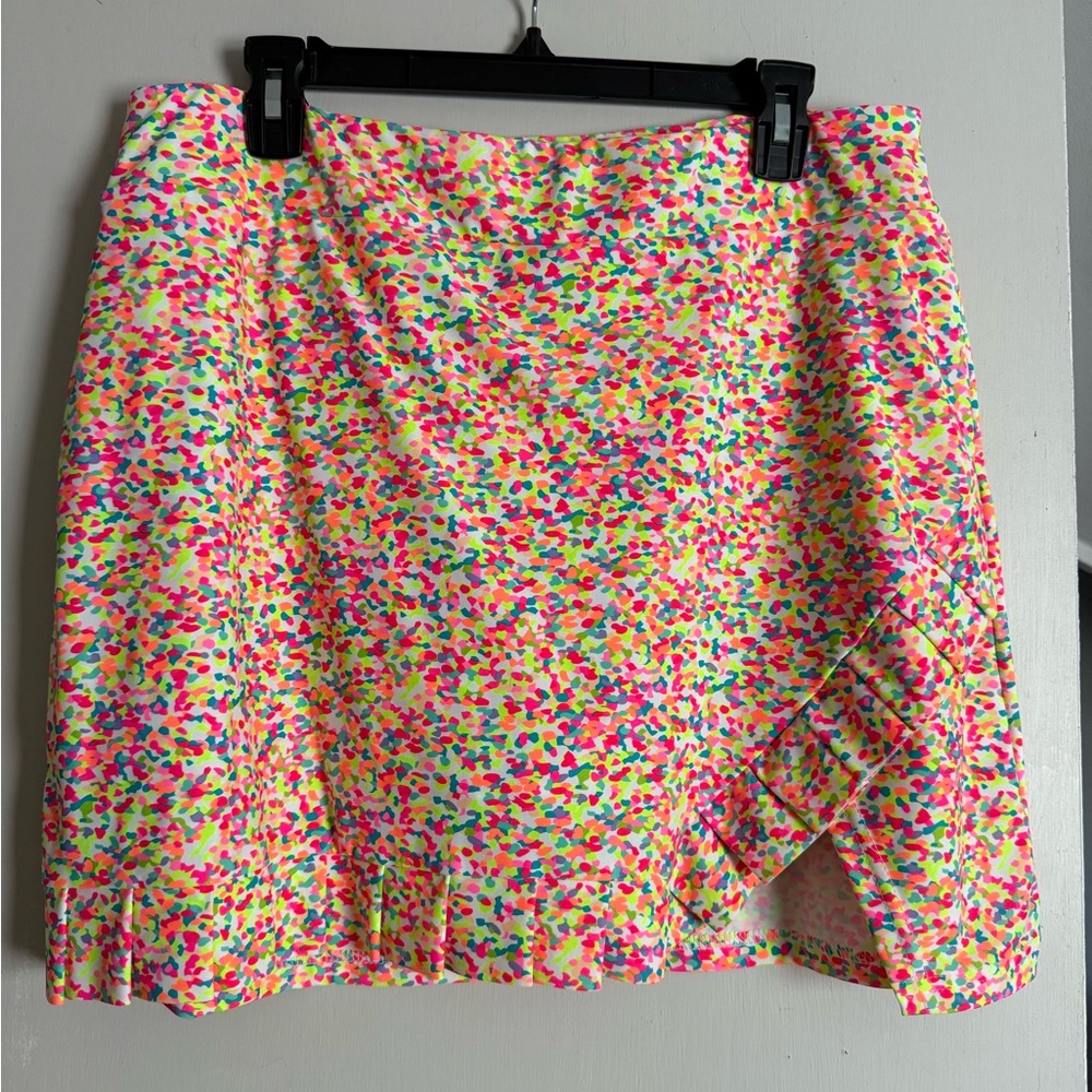 Tzu Tzu Neon Confetti Print Mini Skirt